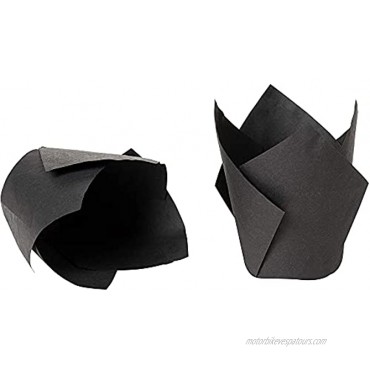 Black Tulip Cupcake Liners for Weddings and Birthday Paper Baking Cups 100 Pack