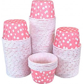 Bulk MINI Candy Nut Paper Cups Mini Baking Liners Pink White Polka Dot 100 Pack