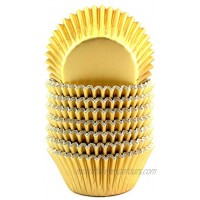 Foil Cupcake Liners Baking Cups Paper Standard Gold 200 Pack
