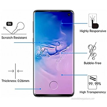 Galaxy S10 Screen Protector and Camera Lens Screen protector Scratch Resistant Easy installation Compatible Fingerprint Full Coverage 9H Tempered Glass Screen Protector for Samsung Galaxy S10【2+1Pack】