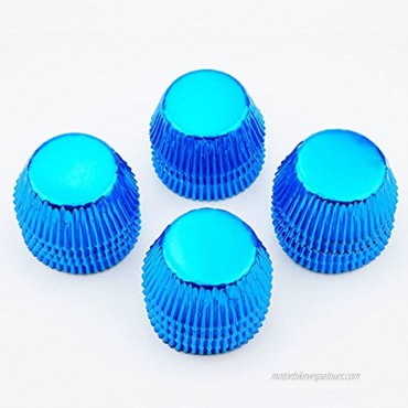 Gifbera Metallic Blue Foil Mini Cupcake Liners Muffin Cups 300-Count