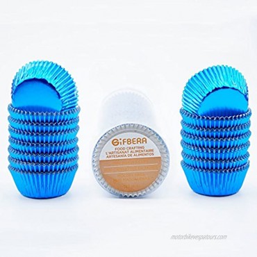 Gifbera Metallic Blue Foil Mini Cupcake Liners Muffin Cups 300-Count