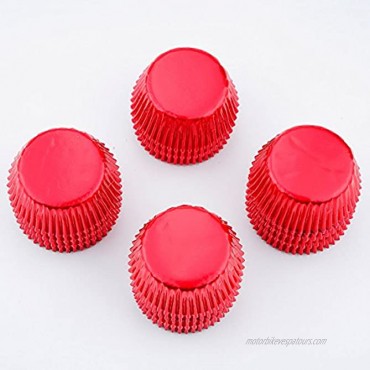 Gifbera Mini Foil Muffin Cupcake Liners Red Wrappers for Christmas Wedding Party 300-Count