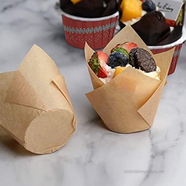 IPS IP SMART 250pcs Tulip Cupcake Baking Cups Muffin Baking Liners Holders Rustic Cupcake Wrapper