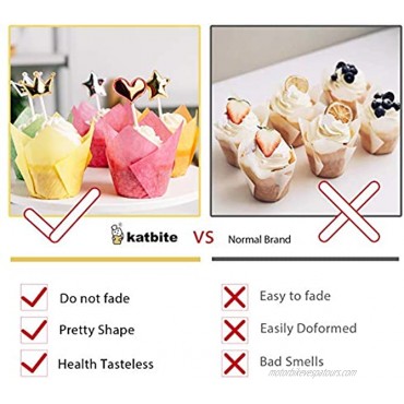 Katbite Tulip Cupcake Liners 200PCS Muffin Liners Baking Cups Cupcake Wrapper for Party Wedding Birthday Christmas Cupcake Liners