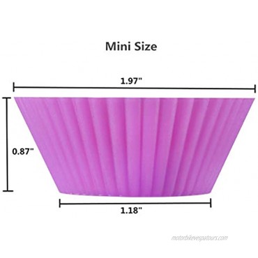 Mirenlife 2 Inch Mini Size Silicone Baking Cups Muffin Cups Reusable and Nonstick Mini Cupcake Liners Mini Chocolate Holders Truffle Cups 24 Pack 6 Vibrant Colors Round