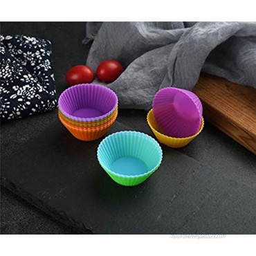 Mirenlife 2 Inch Mini Size Silicone Baking Cups Muffin Cups Reusable and Nonstick Mini Cupcake Liners Mini Chocolate Holders Truffle Cups 24 Pack 6 Vibrant Colors Round
