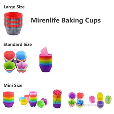 Mirenlife Silicone Cupcake Liners Reusable Silicone Baking Cups Nonstick Muffin Molds Easy Clean Silicone Muffin Liners 24 Pieces in 8 Rainbow Colors