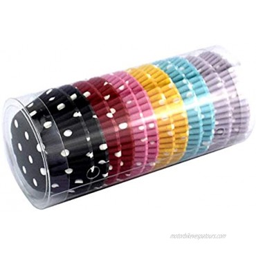 Mkustar 300 Count Mini Cupcake Liners Polka Dots Baking Paper Cups Rainbow