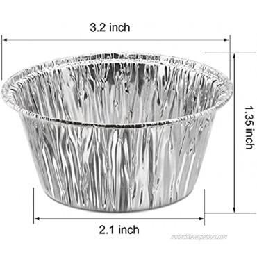 Ramekins Muffin Cups Durable Quality Disposable Aluminum Foil Ramekins 4 oz 150 Pack Aluminum Foil Baking Cups Perfect for Making Cupcakes Appetizer Freezing Broiling & Preservation