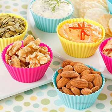 Silicone Cupcake Baking Cups Jumbo Muffin Liners Reusable Non-stick Cake Molds Sets 24-Pack
