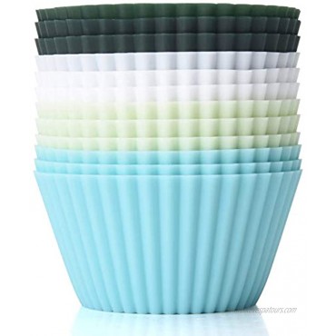 TeaRoo Silicone Baking Cups Reusable Cupcake Muffin Liners Non-Stick Cup Cake Molds Tin Cup Pack of 12 Standard Size Cupcake Holder