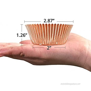 Vibrille Rose Gold Foil Cupcake Liners Standard Muffin Baking Cups 200-count