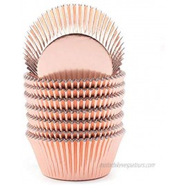 Vibrille Rose Gold Foil Cupcake Liners Standard Muffin Baking Cups 200-count
