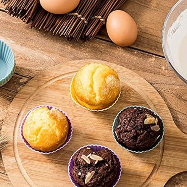Vitrix Kitchenware Silicone Muffin Cups Liners Reusable Non Stick Baking Cupcake Dessert & Keto Snacks Mold Holders Small Size Set of 10