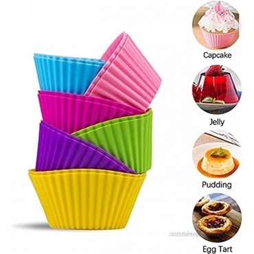 Vitrix Kitchenware Silicone Muffin Cups Liners Reusable Non Stick Baking Cupcake Dessert & Keto Snacks Mold Holders Small Size Set of 10