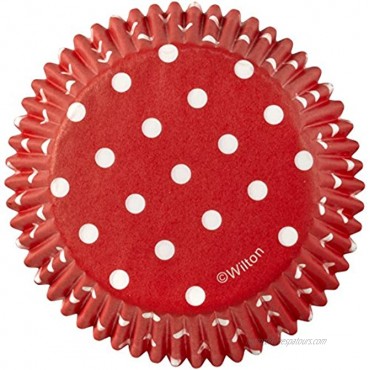 Wilton Baking Cups Standard Dots Red 75 Piece