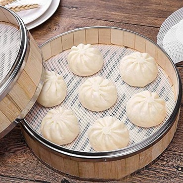 10Pcs Round Silicone Steamer Liners ,11inch Non-stick Silicone Steamer Mesh Mat ,Reusable Bamboo Steamer Liner Pad Dim Sum Mesh for Home Kitchen Cooking 10 11 x 11 inch