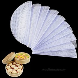 10Pcs Round Silicone Steamer Liners ,11inch Non-stick Silicone Steamer Mesh Mat ,Reusable Bamboo Steamer Liner Pad Dim Sum Mesh for Home Kitchen Cooking 10 11 x 11 inch