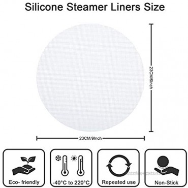 12 Pieces 9 Inch Silicone Steamer Liners Non-stick Silicone Steamer Mesh Round Dumplings Buns Mat Steamed Pad Baking Pastry Dim Sum Mesh for Home Kitchen Use