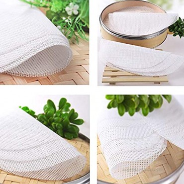 12 Pieces Silicone Steamer Mesh Mats 10 Inch Round Silicone Steamer Liners Mats Reusable Bun Steamer Pad Non-Stick Dim Sum Mesh for Home Kitchen Restaurant Dumplings Pastry