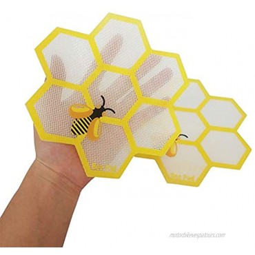 1pc Silicone Mat with Design 7 Inches Bee Pad Reusable Non Stick Concentrate Wax Oil Heat Resistant Fibreglass Pad