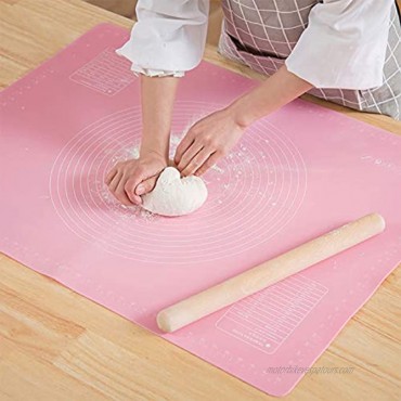 2 Pcs Silicone Baking Mat Food Grade Non-Stick Pastry Mat for Pastry Rolling with Measurements Silicone Baking Mat Rolling Board for Dough Baking Supplies for Pizza Cake15.7x11.8