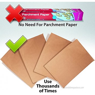 4 Premium Nonstick Baking Mats Reusable Parchment Paper Durable Save Time Easy Cleanup Even Heat Distribution Tan 15.75 x 13 Healthy Chef Tools