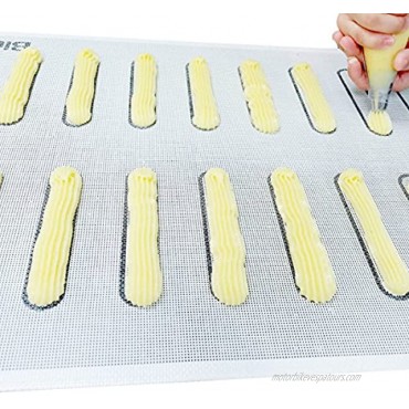 Bluedrop Eclair Baking Sheets Perforated Silicone Baking Mats For Bread Cookies Open Mesh Non Stick Oven Liner