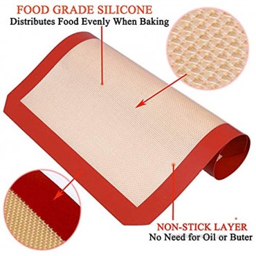 Cookie Sheet Liner Baking Mats Pan Liners Pastry Mat Silicone Reusable Half Sheet Non Stick Bake Mats 16-1 2x10-5 8 for Macaron Bake Pans Rolling Pastry Bread Making2 Pack