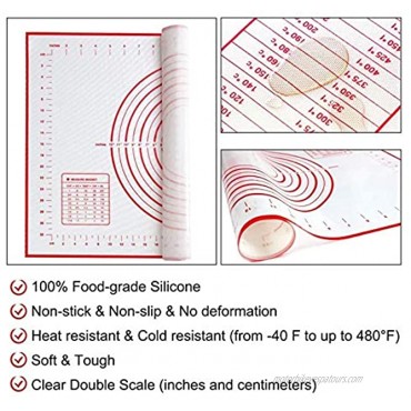 Extra Large Silicone Baking Mat 32 By 24 Non-slip Premium Pastry Mat Non Stick Extra Thick Mat with Measurement Counter Mat Dough Rolling Mat