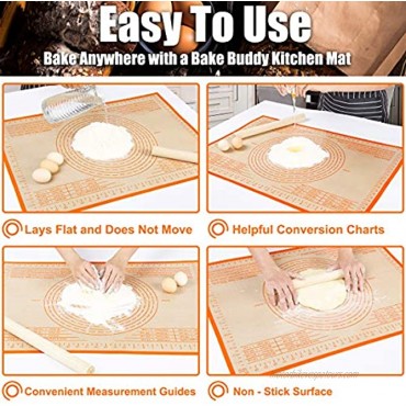 Extra Large Silicone Pastry Mat Nonstick Dough Mat with Measurements 24'' By 36'' Perfect for Bread Kneading Mat Dough Rolling Mat Fondant Mat Pie Crust Mat Cake Cookies Pizza Mat