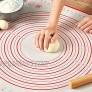 Jandays Silicone Pastry Mat for Rolling Dough Large Fondant Sheet Non Slip with Measurements Counter Mat Oven Liner Pie Crust Mat Extra Thick Baking Supplies Non Stick16 x 20 Red