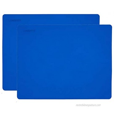 Large Silicone Mat Insulated Nonskid Kitchen Table Mat Protector Nonstick Baking Mat Pastry Mat 15'' By 19'' Large Blue 2Pack
