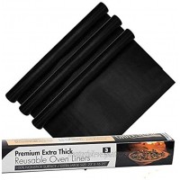 Non-Stick Heavy Duty Oven Liners3-Piece Set-Thick,Heat Resistant Fiberglass Mat-Easy to Clean-Reduce Spills Stuck Foods and Clean Up-Kitchen Friendly Cooking Accessory by Grill Magic