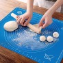 OKeanu Silicone Baking Mat with Measurements Pastry Rolling Mat Cooking Mat Professional Non Stick Liner for Making Cookies Macarons,Bread and Pastry16x20