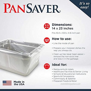 PanSaver 42636 Half Medium Deep Pan Clear Disposable Bags 23 x 14 Inches 100 Liners