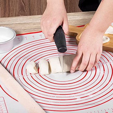 Pastry Mat Kmeivol 20 x 28 Inches Extra Large Silicone Baking Mats Non-slip Baking Mat with Measurement Non Stick Silicone Baking Mat for Rolling Dough Counter Mat Oven Liner Pie Crust Mat Red