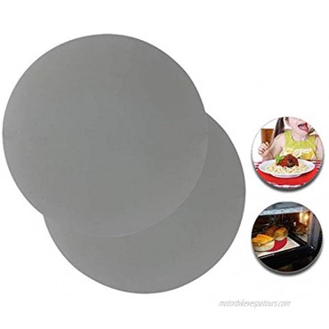 Pendolr Silicone Microwave Mat Set of 2 Induction Cooker Round Nonstick Heat Resistant Oven Mat Turntable Mat for Kitchen 12 Inch Grey
