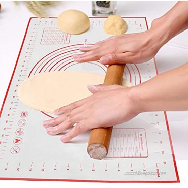 ROOYLE Silicone Baking Mat Nonstick Pastry Mat with Measurements Extra Thick Baking Sheet for Dough Rolling Kneading Fondant Cutting Pasta Pie Pizza Bread 1PCS 24”×16” Silicone Mat