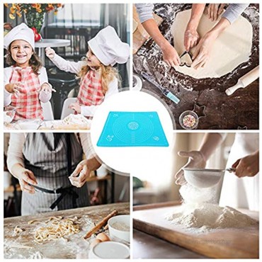 Silicone Baking Mat for Pastry Chef Beginners Non-slip No-stick BPA Free Heat Resistant with Measurements Rolling Dough for Bake Cake Pizza,Table Countertop Placemats