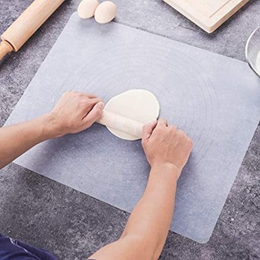 Silicone Baking Mat for Pastry Rolling Dough Mats Large Nonstick and Nonslip with Measurements,Dining Table Placemat 20'' by 16'' Semi-transparent
