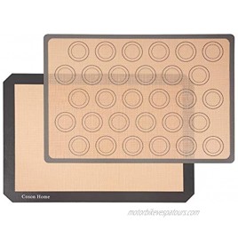 Silicone Baking Mat Macaron Mat Sheet Pro Non-Stick Reusable Sheet Food Safe Tray Pan Liners Set of 2 11.6x16.5 inches LxW