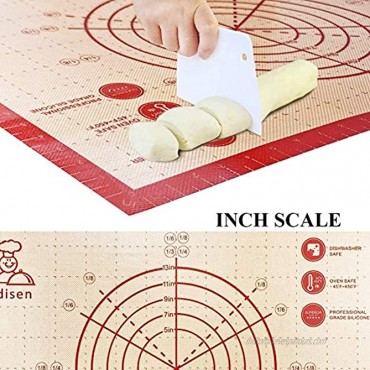 Silicone Baking Mat Pastry Mat Non Slip Non Stick Extra Large Bread Kneading Board with Measurements for Rolling Dough Thicken