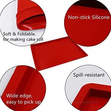 Silicone Baking Mat Set of 2 Non-Stick Reusable Flexible Heat Resistant Red 12.210.4In