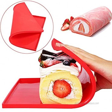 Silicone Baking Mat Set of 2 Non-Stick Reusable Flexible Heat Resistant Red 12.210.4In