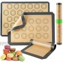 Silicone Baking Mats-Non Stick Cookie Sheet Macaron Mat Liner for Bake Pans & Rolling,Perfect Bakeware For Bread Making Pastry Cake Brioche Pizza Thick BPA Free Set 2 Half Sheets &1 Quarter Sheet