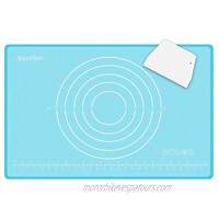 Silicone Baking Mats Non-Stick Pastry Mat ，Thickened edge design pastry pad23.6''x15.7'' Transparent-blue