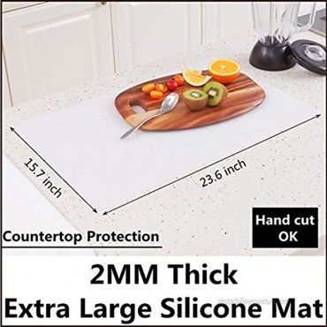 Silicone Mat Countertop Protector Thick 2MM Extra Large 15.7x23.6 inches Multipurpose Silicone Heat Resistant Nonskid Table Pad
