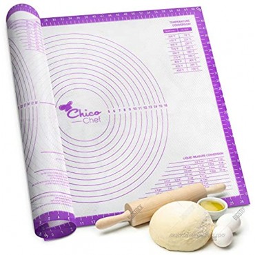 Silicone Pastry Mat for Rolling Dough Non Stick Extra Large with Measurements Baking Mat Dough Rolling Mat Counter Mat Fondant Pastries Pie Crust 28 by 20